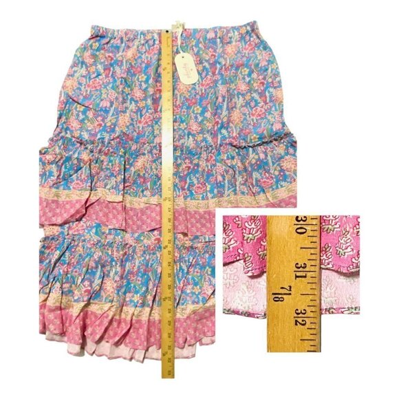 NWT Anthropologie  Tiered Midi Floral Print Skirt, 1X - Picture 12 of 14